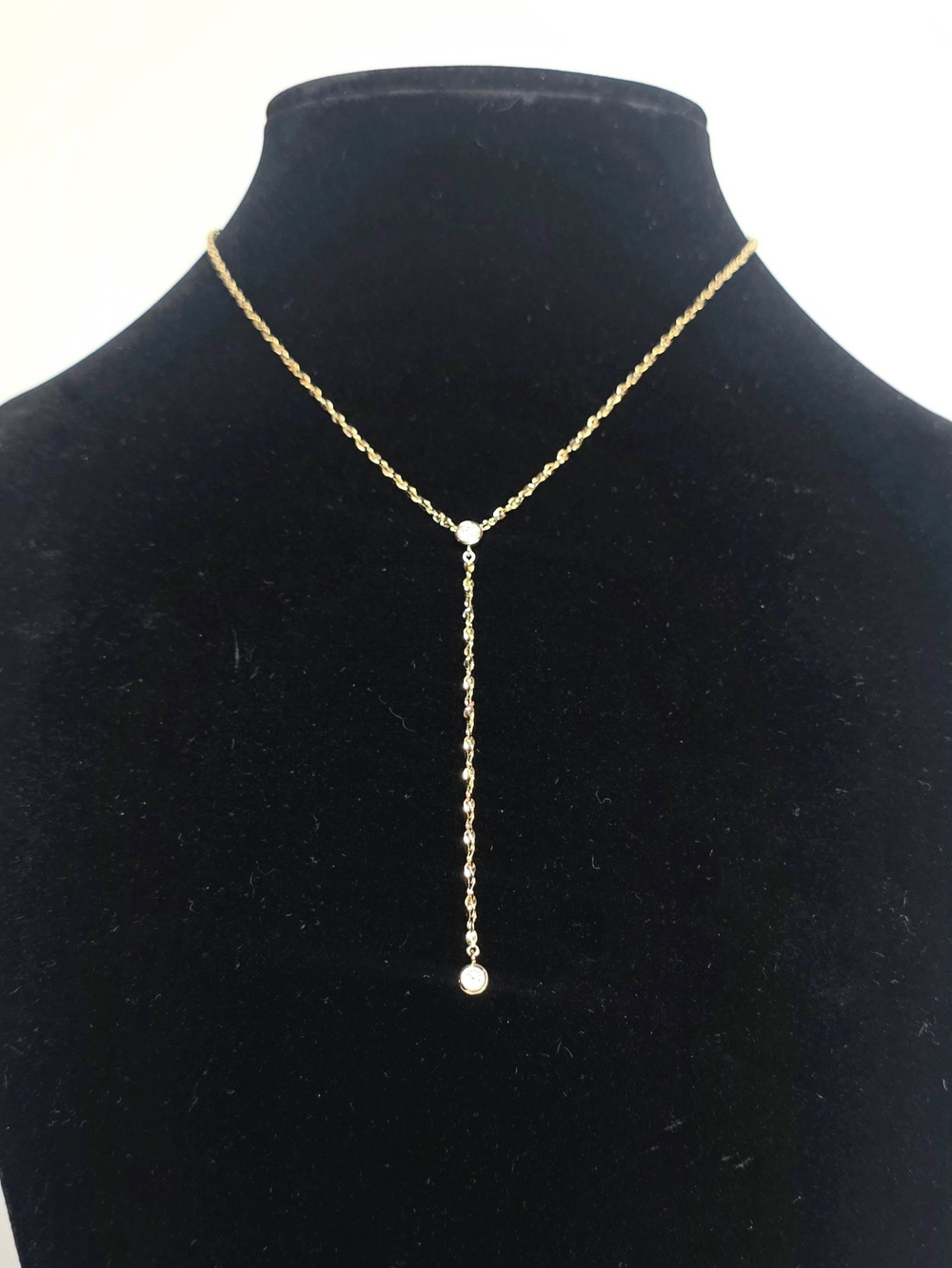 New 18K Gold Filled Larait Y-drop Crystal Necklace ✨️